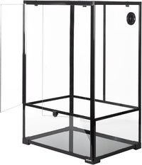 REPTIZOO 67 Gallon Large Reptile Terrarium 24"x18"x 36" Glass Paludarium Tank, Tall Reptile Enclosure Habitat with 10” Deep Base, Siphon Gravel Cleaner Set and Plants Growing Cotton Mat Included