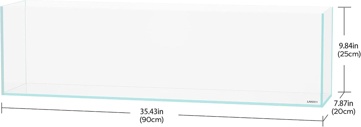 Aquarium 75H 37 Gallon Ultra Clear Glass Rimless Fish Tank – Essentials for Fish - Long / 10.8Gal W35.4×D7.87×H9.84 in(90x20x25cm) - image 2