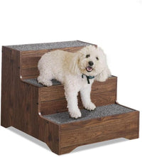beeNbkks Wooden Dog Stairs and Sturdy Pet Steps for High Beds - Medium, 3-Tier