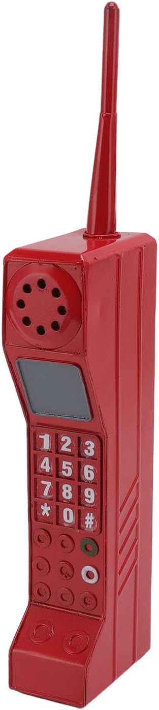 TOTITOM retro brick cell phone prop in pink with printed keys and antenna - view 2