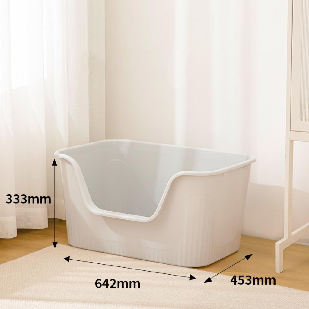Extra Large Litter Box with High Sides 25.27" Lx17.83 Wx13.11 H - Grey - image 3