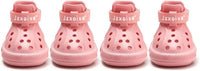 JZXOIVA Dog Shoes for Hot Pavement, Dog Booties for Small Dogs, Breathable Dog Boots & Paw Protectors, Adjustable Non-Slip Dog Rain Booties, Waterproof Pets Sandals for Beach Pink Size 3