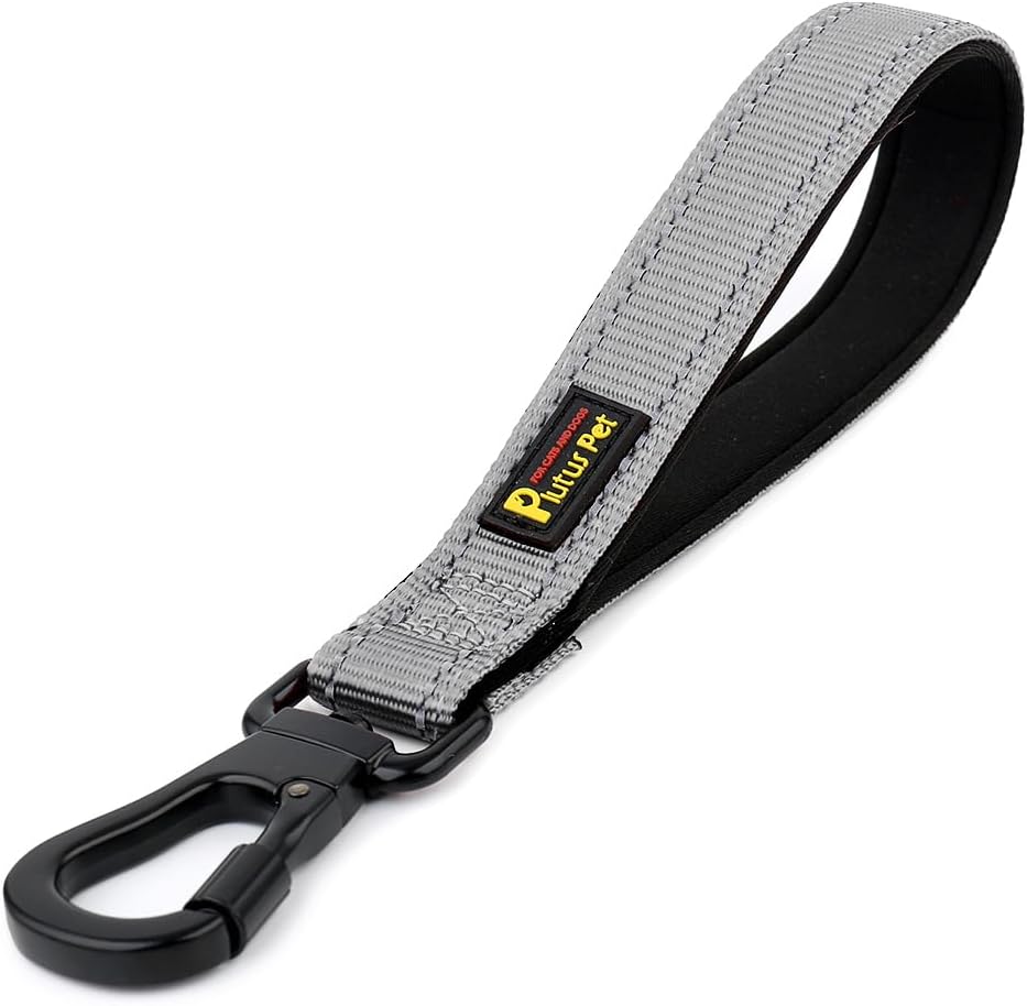 PLUTUS PET 10 Inch Short Dog Leash for Large Dogs with Locking - Gray / 10 Inch (Pack of 1)