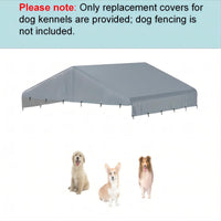 5x10 FT Dog Kennel Cover 900D Waterproof UV Outdoor Roof Replacement - Gray / 10'L x 10'W - image 2