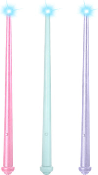 Skylety three light up magic wands in pink, purple and blue - view 2