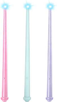 Skylety 3 light up magic wands with sound in black, dark brown and yellow - view 2