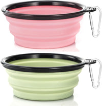 Dog Bowl Pet Collapsible Bowls - Small / Fairy Pink+Sprout Green