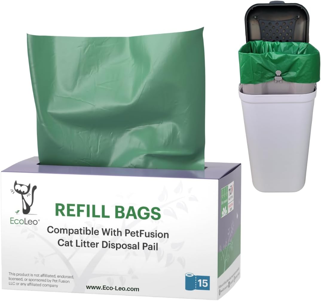 Pet-Fusion Compatible Bags for Cat Litter Pail/Dog Waste Station - 15 Bags