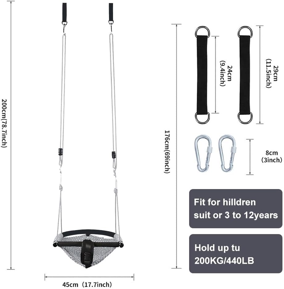 2 -in - 1 Toddler Swing. Swing Seat for kids Adjustable Ropes, for Kids Heavy Duty Rope Play - Gray - image 4