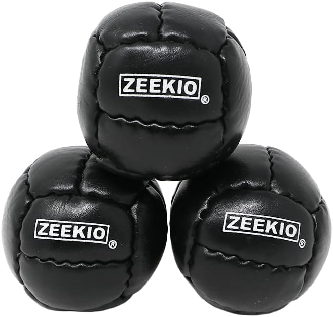 Zeekio Galaxy 12 panel leather juggling balls, pack of 3 in dark blue - view 21