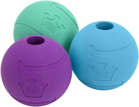 Chew King Fetch Balls Extremely Durable Natural Rubber Toy 2.5 inch - Fetch Balls - 3-Pack (3" Balls) - Blue, Purple, Turquoise