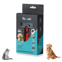 Deshedding Dog Brush for Long Hair (Medium,Red) – Gentle Deshedding tool for Dogs & Cats – Reduces shedding, without damaging topcoat. Removes Loose Fur & Dead Undercoat.