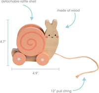 Pearhead Montessori Snail Pull Toy, Wooden Toddler Walking Toy – Fun for Kids & Family - image 4