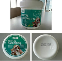 Dog Dental Care Finger Wipes - Teeth Cleaning Finger Wipes for Dog & Cats - Tooth Brushing Kit Dental Wipes for Dog - Reduces Plaque & Freshens Breath (50 PCS, Unscented)