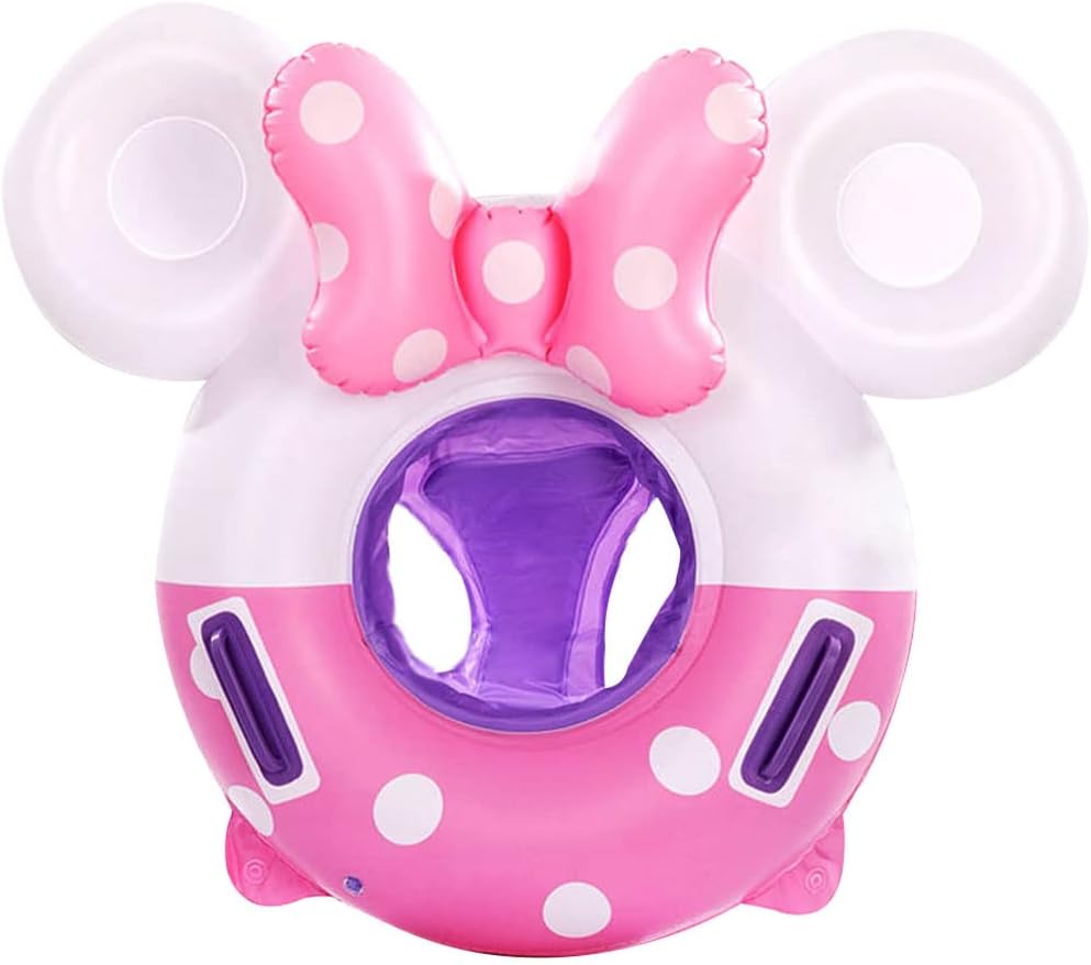 UMBWORLD baby swim float with seat and handle in pink unicorn style