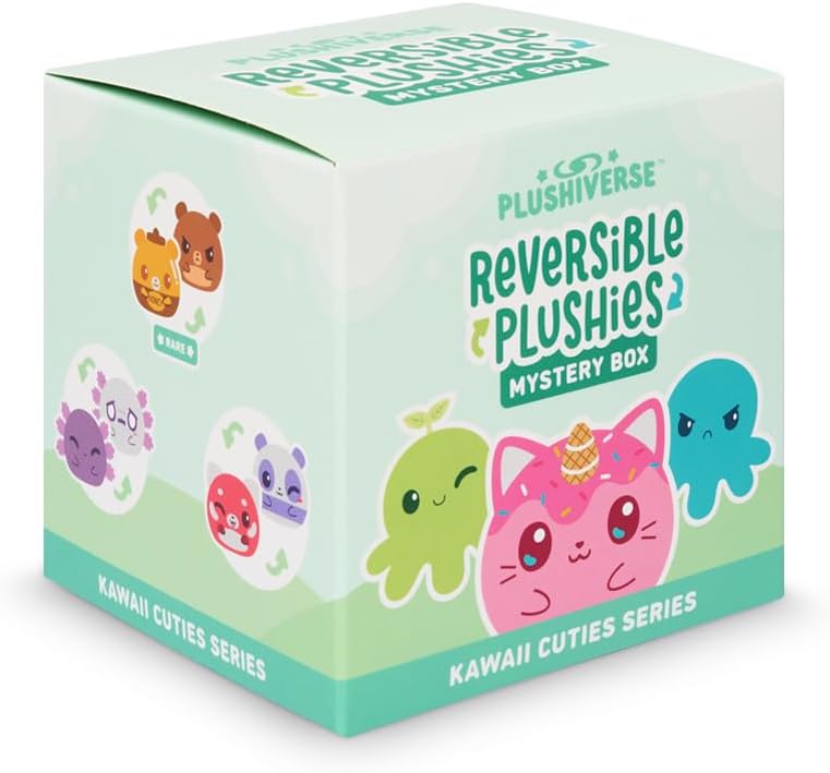TeeTurtle Cute Cryptids Series 3 Inch Reversible Plushie Mystery Box – Fun for Kids & Family - Kawaii