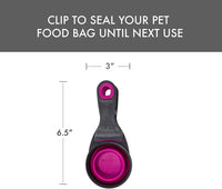 Dexas Popware for Pets Collapsible Klip Scoop - 1/2 Cup Capacity / Fuchsia - image 2