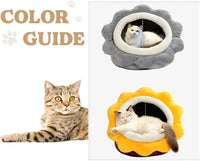 Cat Beds for Indoor Cats-Rabbit-Shaped Cat Cave Bed with Hanging Toy - Sunflower Brown / Sunflower / L - image 2