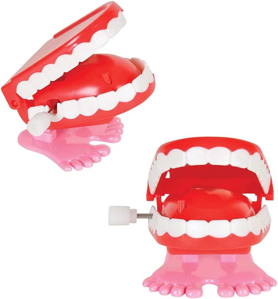 The Dreidel Company wind up chattering teeth novelty toys, 1.75 inch, 2 pack