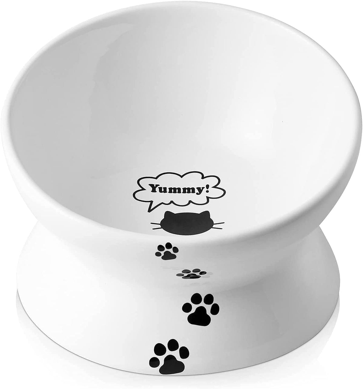 Y YHY Cat Bowl Anti Vomiting, Raised Food Bowls - 5 Inches / White