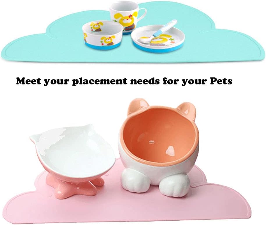 Love Dream Silicone Pet Feeding Food Mat Dog Cat Placemat with Raised - Light Green - image 3