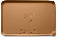 Hoki Found X-Large Silicone Pet Feeding Mats - Non-Slip Dog Cat Bowl Placemats - Waterproof - For Carpet - Butterscotch