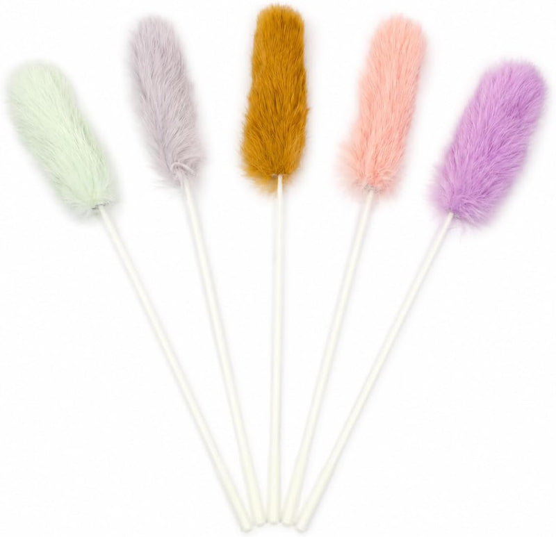Rabbit Fur Cat Toys, Soft Teaser Sticks for Play & Exercise