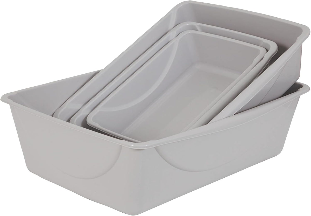 Petmate Basic Open Plastic Cat Litter Pan, Gray - Blue Mesa/ Mouse Gray / Medium - image 2