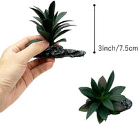 Reptile Artificial Plants Succulent Terrarium Decor Desert Rainforest - Dark-green-3pcs-se - image 4