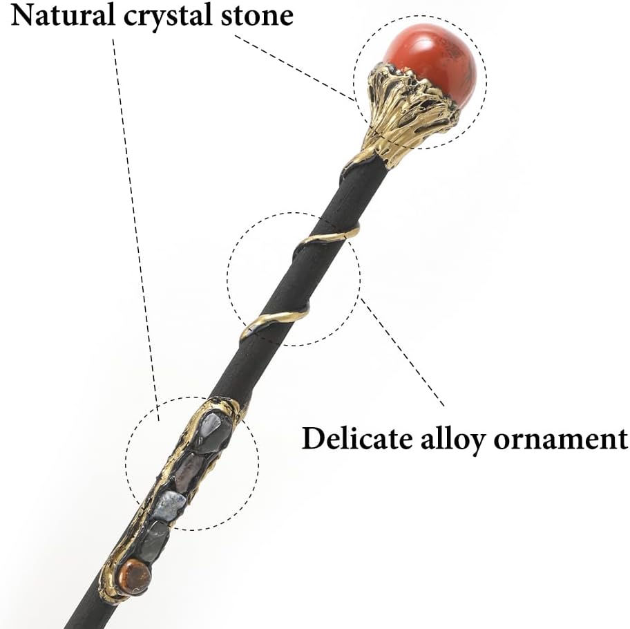 Bubbmi rhinestone witch magic wand in Snakepurple with solid wood body and metal accents - view 23