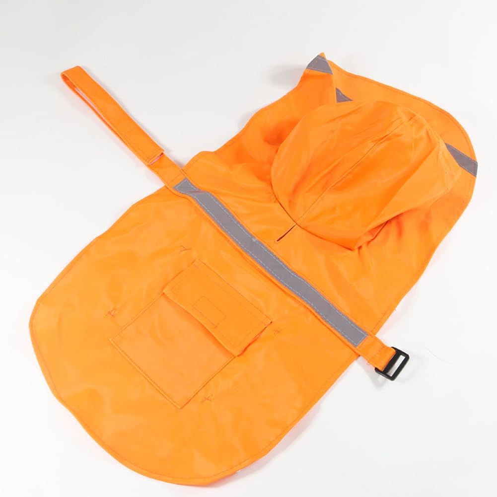 Dog Raincoats with Reflective Strip Hoodie - B2-Orange / 24B (65-80 lbs) - image 3