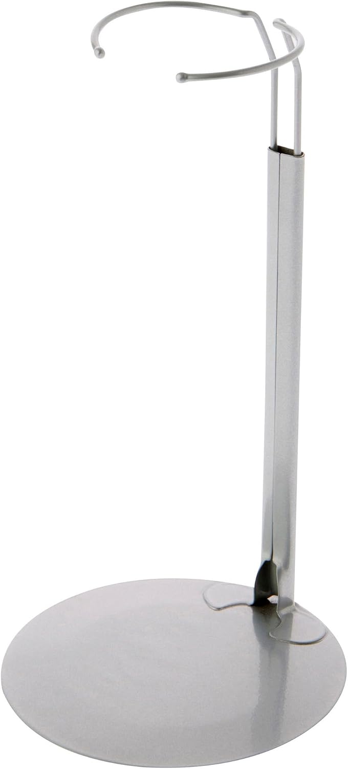 Plymor DSP-90W White Adjustable Doll Stand – Fun for Kids & Family - 1 / Silver