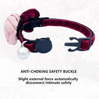 Fupo Cat Collar, Breakaway Adjustable with Bell& Flower - Red #2 - image 4