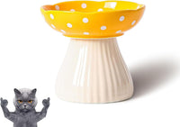 Mushroom Cat Bowl, Whisker Fatigue Cat Bowl, Cute Cat Bowls - Yellow