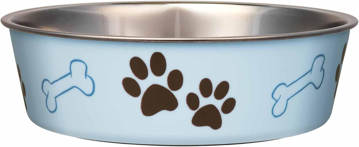 Loving Pets Bella Dog Bowls, Stainless Steel Dog & Cat Bowls - Murano Blue / X-Large (65-100lbs)