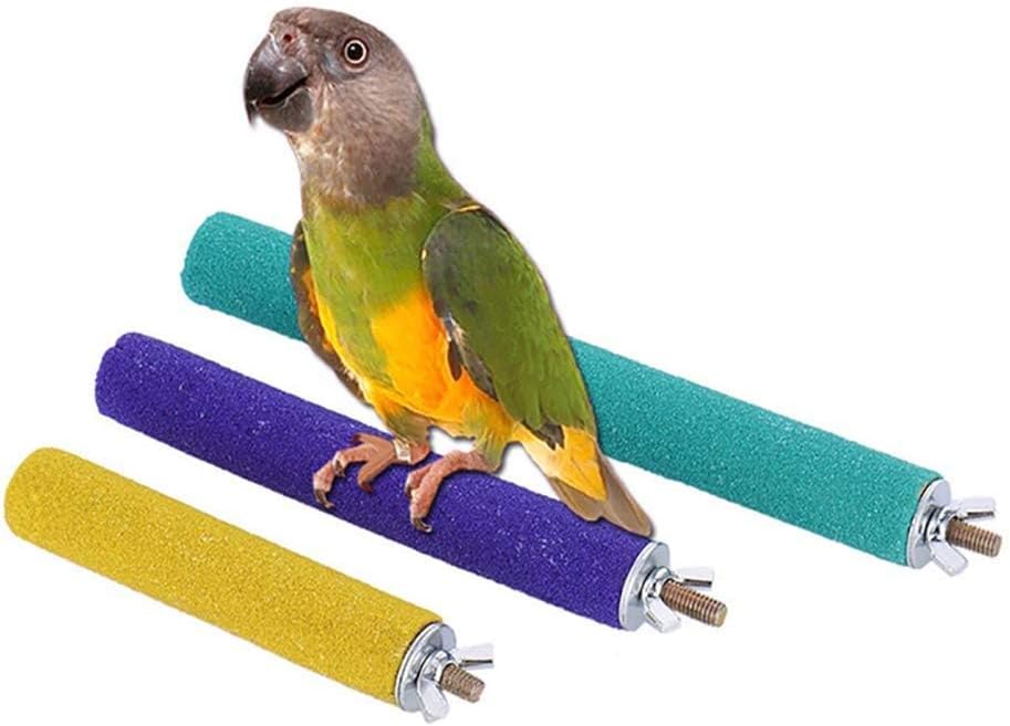 PIVBY Bird Perches for Cage Colorful Parrot Stand Toy Platform Paw - Colorful