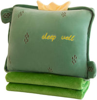 Rikyo pink strawberry travel pillow with a plush blanket folded inside a zip pouch - view 2