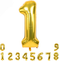 TONIFUL 40 Inch Red Number 3 Balloons Large Foil 3rd Birthday - Gold / Number 1