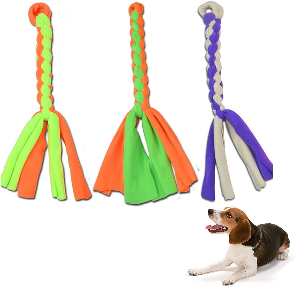 ASOCEA 3 Pack Dog Rope Toys Flirt Pole Replacement for Small Medium - Green+Yellow