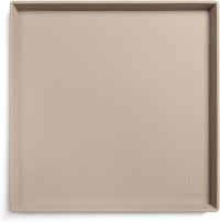 DogBuddy Dog Food Mat, Waterproof Silicone Pet Bowl Mats with Raised Edge – Essentials for Dogs - 11.2"L x 11.2"W / Taupe