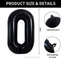 TONIFUL 40 inch black foil letter O balloon - view 26