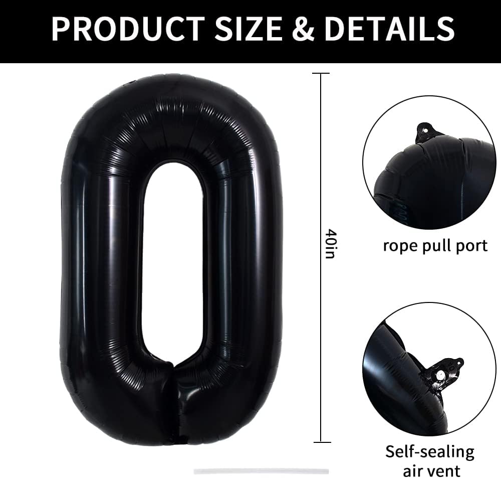 TONIFUL 40 inch black foil letter O balloon - view 26