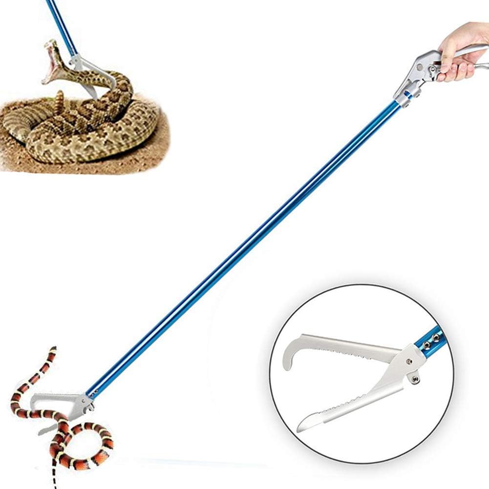 60in Snake Catcher Tongs Reptile Grabber Zigzag Wide Jaw Handling - 60inch Snake Tong