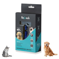 Deshedding Dog Brush for Long Hair (Medium,Blue) – Gentle Deshedding tool for Dogs & Cats – Reduces shedding, without damaging topcoat. Removes Loose Fur & Dead Undercoat.
