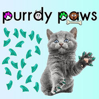 40 Pack Soft Nail Caps for Cat Claws Seafoam Glitter Kitten