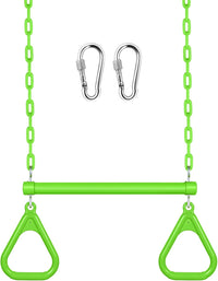 LadyRosian trapeze swing bar with plastic gym rings and two 47 inch hanging chains - view 4