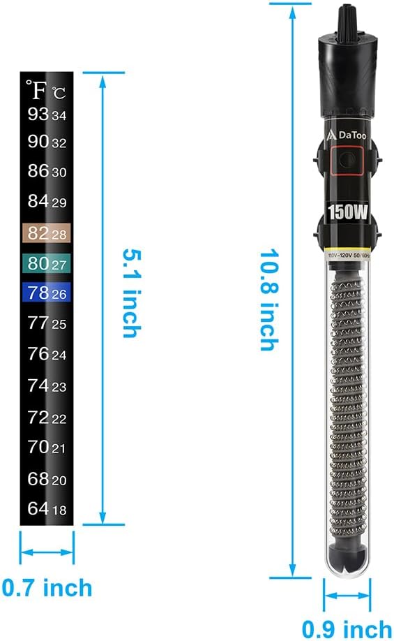 DaToo Mini Aquarium Heater 25W Small Fish Tank Heater 25 Watt - 150W - image 2