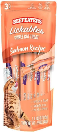 Beefeaters Cat Treats Lickable Puree 1.59oz (12-Pack) – Chicken, Grain-Free, Taurine-Enriched, Ideal for Training & Interactive Feeding