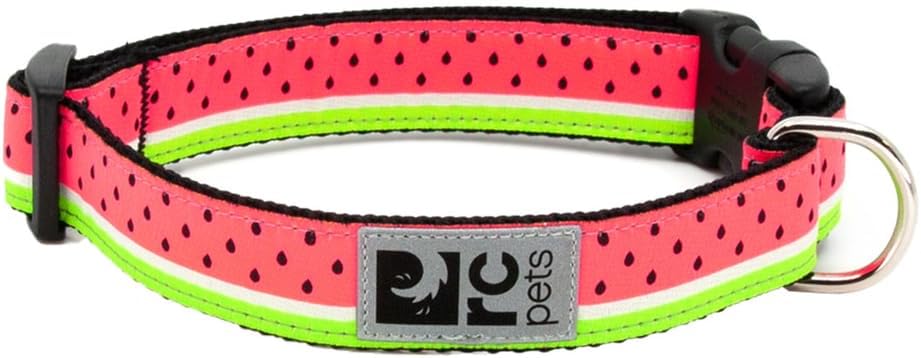 RC Pets Clip Collar, Large, 1-Inch, Fresh Tracks Blue – Essentials for Dogs - Watermelon / Large