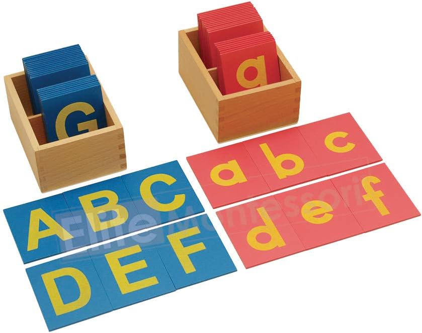 Elite Montessori Lower and Capital Case Sandpaper Letters with Boxes – Fun for Kids & Family